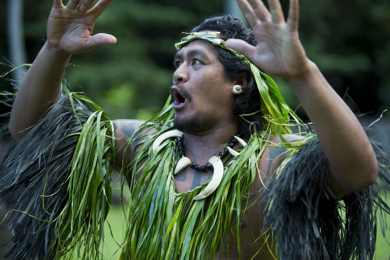 Vegetation costume for polynesian danse